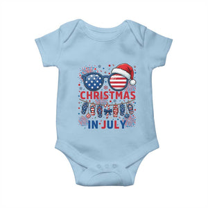 Patriotic USA Sunglasses Christmas In July Graphic Baby Onesie TS12 Light Blue Print Your Wear