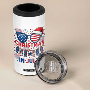 Patriotic USA Sunglasses Christmas In July Graphic 4 in 1 Can Cooler Tumbler TS12 Print Your Wear