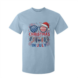 Patriotic USA Sunglasses Christmas In July Graphic T Shirt For Kid TS12 Light Blue Print Your Wear