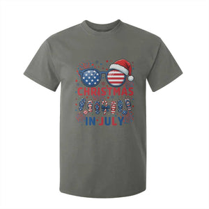Patriotic USA Sunglasses Christmas In July Graphic T Shirt For Kid TS12 Military Green Print Your Wear