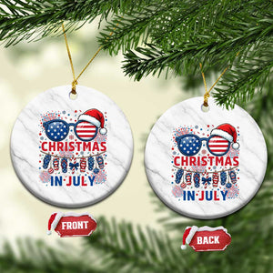 Patriotic USA Sunglasses Christmas In July Graphic Ceramic Ornament TS12 1pc White Marble Print Your Wear