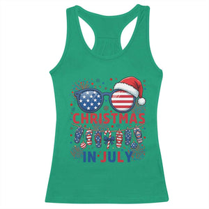 Patriotic USA Sunglasses Christmas In July Graphic Racerback Tank Top TS12 Irish Green Print Your Wear
