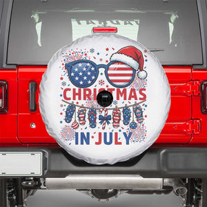 Patriotic USA Sunglasses Christmas In July Graphic Spare Tire Cover TS12 White Print Your Wear