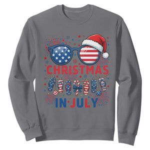 Patriotic USA Sunglasses Christmas In July Graphic Sweatshirt TS12 Charcoal Print Your Wear