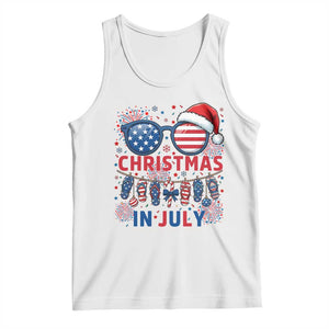 Patriotic USA Sunglasses Christmas In July Graphic Tank Top TS12 White Print Your Wear