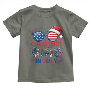 Patriotic USA Sunglasses Christmas In July Graphic Toddler T Shirt