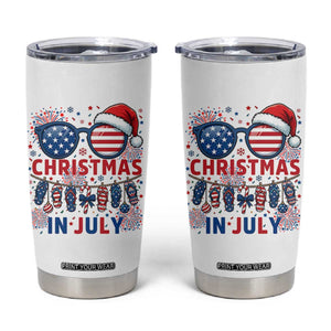 Patriotic USA Sunglasses Christmas In July Graphic Tumbler Cup TS12 White Print Your Wear