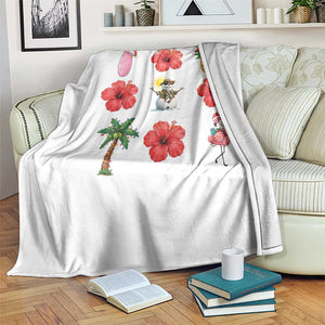 Christmas In July Throw Blanket Tropical Summer Beach Party Graphic TS12 Print Your Wear