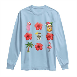 Christmas In July Long Sleeve Shirt Tropical Summer Beach Party Graphic TS12 Light Blue Print Your Wear
