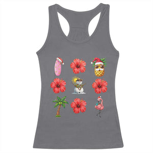 Christmas In July Racerback Tank Top Tropical Summer Beach Party Graphic TS12 Charcoal Print Your Wear