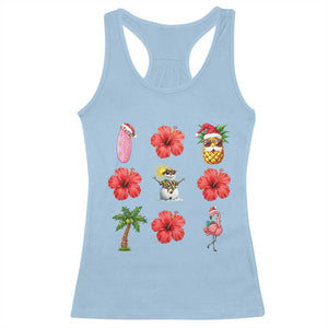 Christmas In July Racerback Tank Top Tropical Summer Beach Party Graphic TS12 Light Blue Print Your Wear