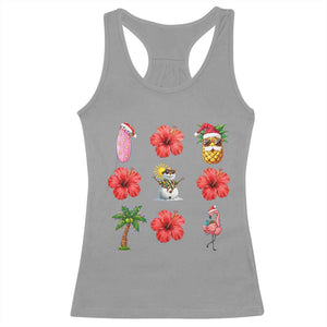 Christmas In July Racerback Tank Top Tropical Summer Beach Party Graphic TS12 Sport Gray Print Your Wear