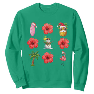 Christmas In July Sweatshirt Tropical Summer Beach Party Graphic TS12 Irish Green Print Your Wear