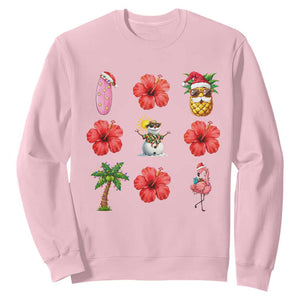 Christmas In July Sweatshirt Tropical Summer Beach Party Graphic TS12 Light Pink Print Your Wear