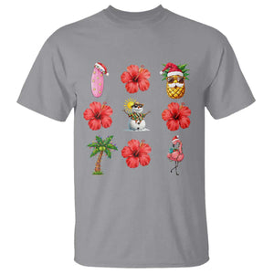 Christmas In July T Shirt Tropical Summer Beach Party Graphic TS12 Sport Gray Print Your Wear