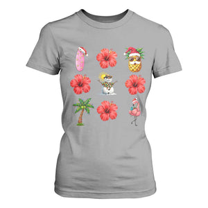 Christmas In July T Shirt For Women Tropical Summer Beach Party Graphic TS12 Sport Gray Print Your Wear