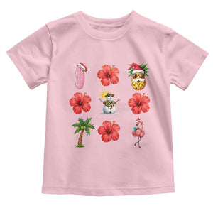 Christmas In July Toddler T Shirt Tropical Summer Beach Party Graphic TS12 Light Pink Print Your Wear