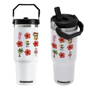 Christmas In July Flip Straw Tumbler Tropical Summer Beach Party Graphic TS12 One Size: 30 oz White Print Your Wear