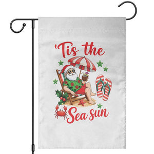 Funny Santa Christmas In July Graphic Garden Flag Tis The Sea Sun