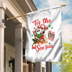 Funny Santa Christmas In July Graphic Garden Flag Tis The Sea Sun