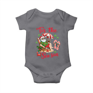 Funny Santa Christmas In July Graphic Baby Onesie Tis The Sea Sun TS12 Charcoal Print Your Wear