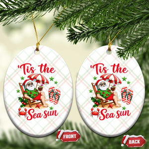 Funny Santa Christmas In July Graphic Ceramic Ornament Tis The Sea Sun TS12 Print Your Wear