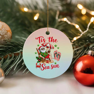Funny Santa Christmas In July Graphic Ceramic Ornament Tis The Sea Sun TS12 1pc Pastel Print Your Wear