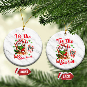 Funny Santa Christmas In July Graphic Ceramic Ornament Tis The Sea Sun TS12 1pc White Marble Print Your Wear