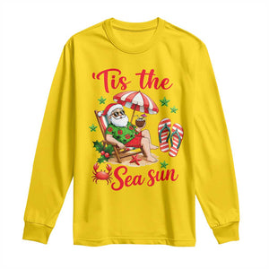 Funny Santa Christmas In July Graphic Long Sleeve Shirt Tis The Sea Sun TS12 Daisy Print Your Wear