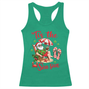 Funny Santa Christmas In July Graphic Racerback Tank Top Tis The Sea Sun TS12 Irish Green Print Your Wear