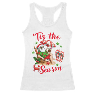 Funny Santa Christmas In July Graphic Racerback Tank Top Tis The Sea Sun TS12 White Print Your Wear