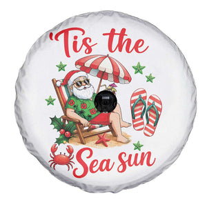 Funny Santa Christmas In July Graphic Spare Tire Cover Tis The Sea Sun TS12 Print Your Wear