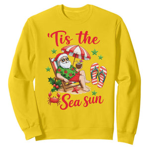Funny Santa Christmas In July Graphic Sweatshirt Tis The Sea Sun TS12 Daisy Print Your Wear