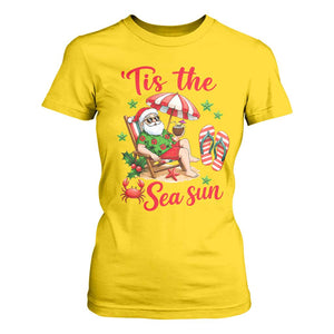Funny Santa Christmas In July Graphic T Shirt For Women Tis The Sea Sun TS12 Daisy Print Your Wear