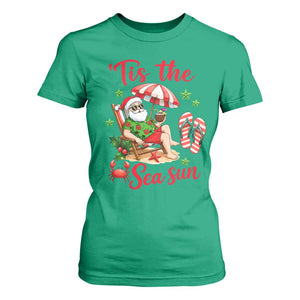 Funny Santa Christmas In July Graphic T Shirt For Women Tis The Sea Sun TS12 Irish Green Print Your Wear