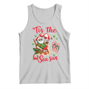 Funny Santa Christmas In July Graphic Tank Top Tis The Sea Sun TS12 Ash Print Your Wear