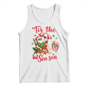 Funny Santa Christmas In July Graphic Tank Top Tis The Sea Sun TS12 White Print Your Wear
