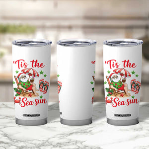 Funny Santa Christmas In July Graphic Tumbler Cup Tis The Sea Sun TS12 Print Your Wear