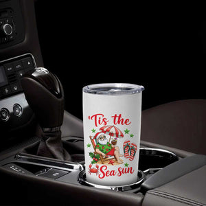 Funny Santa Christmas In July Graphic Tumbler Cup Tis The Sea Sun TS12 Print Your Wear