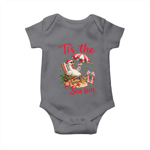 Funny Christmas In July Goose Baby Onesie Tropical Summer Beach Party TS12 Charcoal Print Your Wear