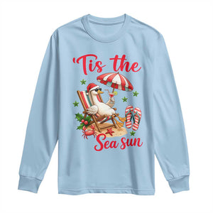 Funny Christmas In July Goose Long Sleeve Shirt Tropical Summer Beach Party TS12 Light Blue Print Your Wear