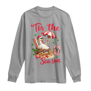 Funny Christmas In July Goose Long Sleeve Shirt Tropical Summer Beach Party TS12 Sport Gray Print Your Wear