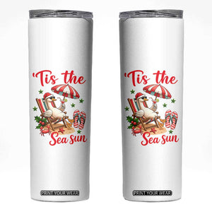 Funny Christmas In July Goose Skinny Tumbler Tropical Summer Beach Party TS12 White Print Your Wear