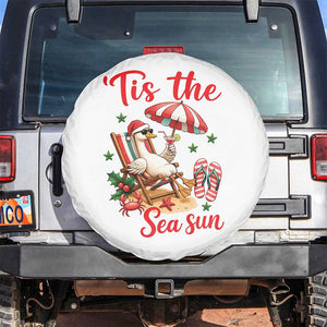 Funny Christmas In July Goose Spare Tire Cover Tropical Summer Beach Party TS12 No hole White Print Your Wear