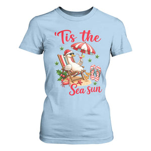 Funny Christmas In July Goose T Shirt For Women Tropical Summer Beach Party TS12 Light Blue Print Your Wear