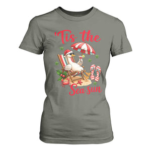 Funny Christmas In July Goose T Shirt For Women Tropical Summer Beach Party TS12 Military Green Print Your Wear