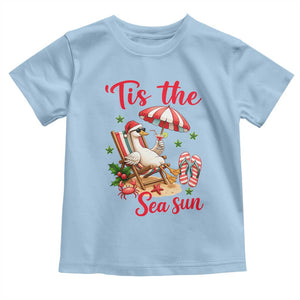Funny Christmas In July Goose Toddler T Shirt Tropical Summer Beach Party TS12 Light Blue Print Your Wear