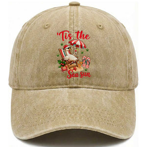 Funny Christmas In July Goose Washed Cotton Baseball Cap Tropical Summer Beach Party TS12 Print Your Wear