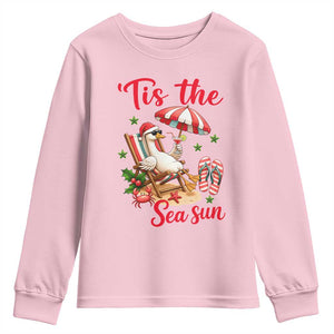 Funny Christmas In July Goose Youth Sweatshirt Tropical Summer Beach Party TS12 Light Pink Print Your Wear