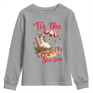 Funny Christmas In July Goose Youth Sweatshirt Tropical Summer Beach Party TS12 Sport Gray Print Your Wear